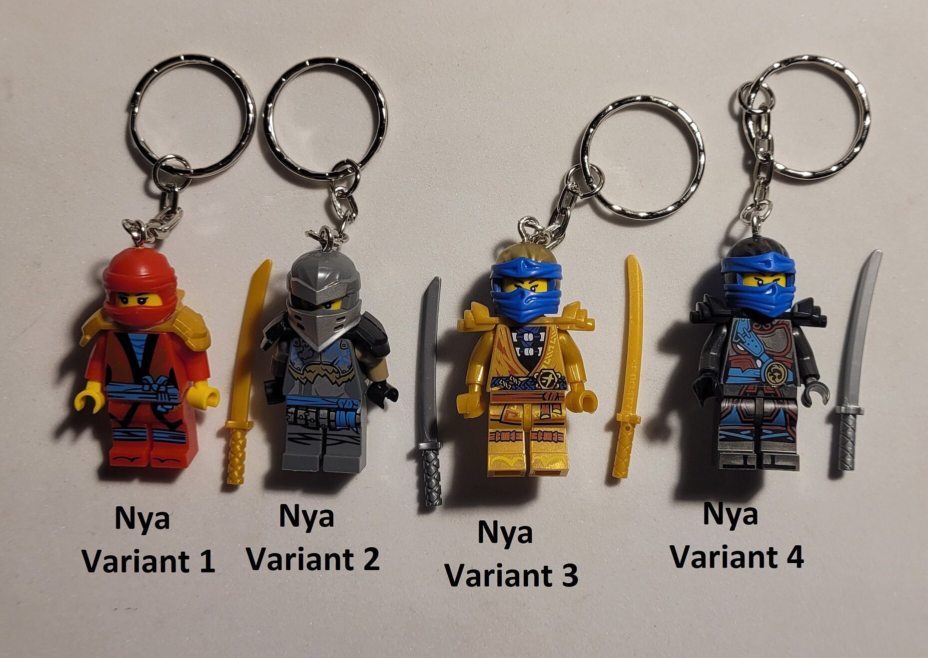 Custom Ninjago Minifigure Keychain kai Zane Cole Nya Etsy