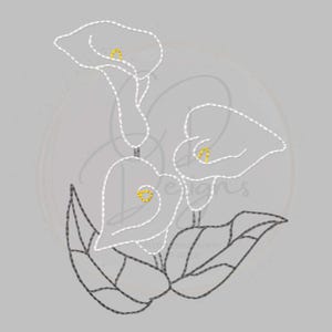 Calla Lily Machine Embroidery Design, Machine Embroidery Design, Embroidery Design, Calla Lily Embroidery Design, Flower Embroidery Design