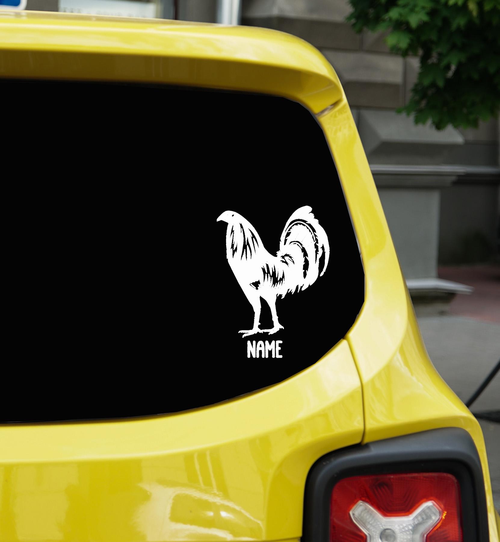 Modern Game Rooster Decal: Personalized Chicken Car Sticker/ Custom ...