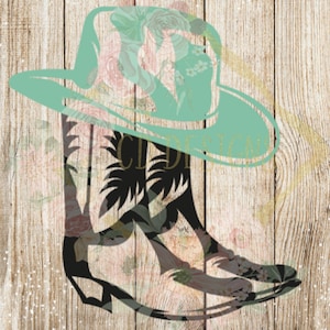 Cowboy Boots Hat Decal: Custom Western Vinyl Decal