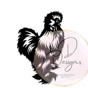 Silkie Rooster Custom Vinyl Decal | Custom Silkie Chicken Car Decal | Personalized Decal
