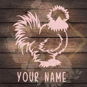 Silkie Hen Decal, Silkie Chicken Car Decal, Hen Car Decal