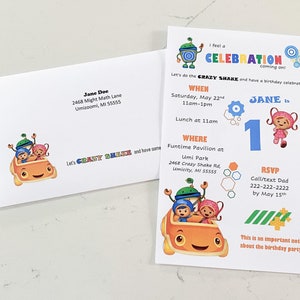 Team Umizoomi birthday party, Millie invitation and envelope templates