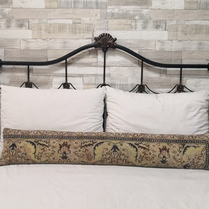 Extra Long Carpet pillow 8x48 inches bedding long Rug pillow bohemian pillow vintage turkish carpet pillow Carpet slim long Pillow Lumbar