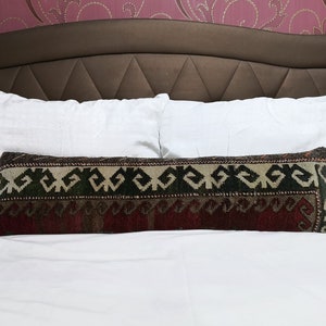 Big Lumbar Pillow 10x40 inches Extra Long Pillow Turkish Anatolia Carpet Lumbar Pillow cover Decorative Pillow Handwoven Pillow pillow cover