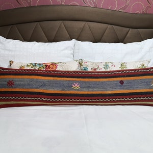 Bedding Kilim Pillow 10x40 Vintage Long Pillows Handmade Pillow Bohemian Pillow Sofa Pillow Big size Pillow Cover Kilim Throw Pillow Cover
