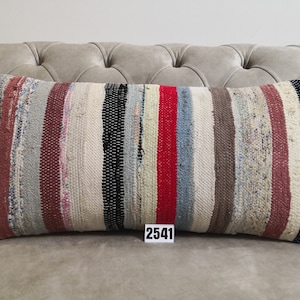 Multicolor Pillow Cover 12x24 inches Turkish Vintage Kilim Lumbar Sofa Pillow Cover Home Decoration Kilim pillow Decorative Pillow Cushion