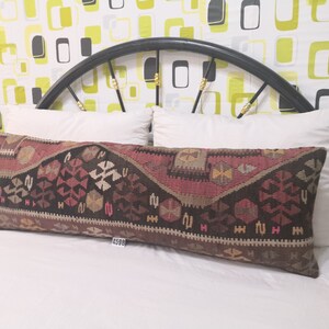 Bedding Kilim Pillow 16x48 Vintage Long Pillows Handmade Pillow Bohemian Pillow Sofa Pillow Big size Pillow Cover Kilim Long Pillow Cover