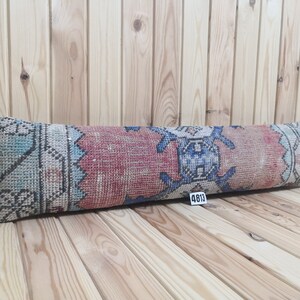 Big size rug pillow 8x36 inches Slim Long Pillow Cover Turkish Rug Pillow Cover Long Carpet Lumbar Pillow, Handmade Wool Cushion, Rug Pillow