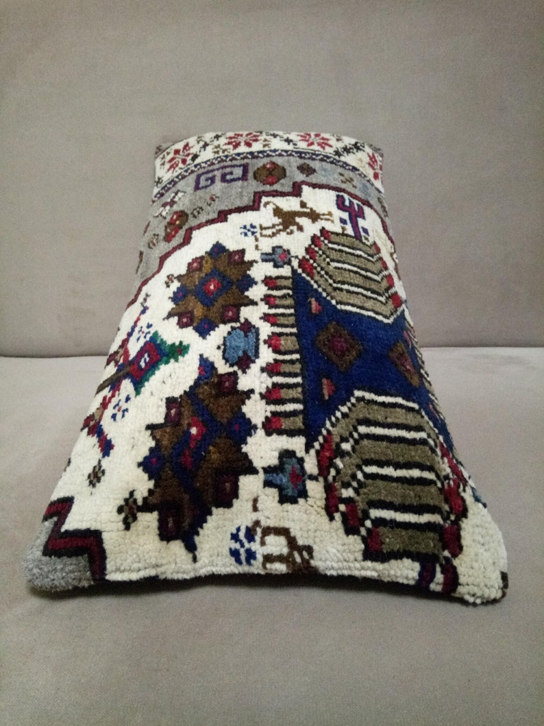 Carpet Lumbar Pillow 12x24 Inches Turkish Anatolian Vintage Etsy