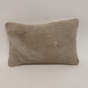 Throw Kilim Pillow, Home Decor Pillow, 12x20 Vintage Pillow, Pillow for Sofa, White Pillow Cover, Turkish Lumbar Pillow, Hemp Pillow,