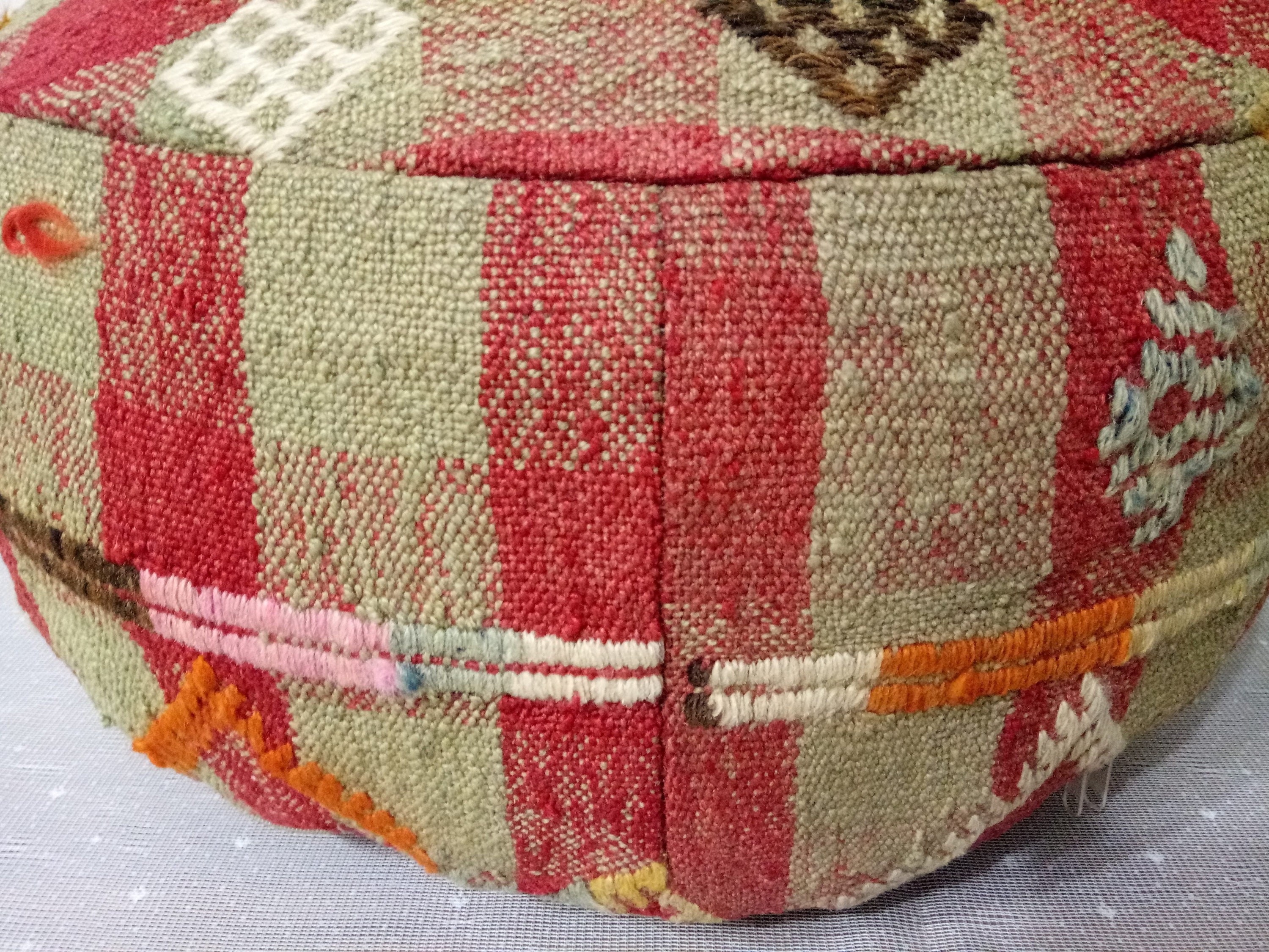 Kilim Pouf Ottoman 20x8 Inches Turkish Vintage Kilim Pouf Etsy