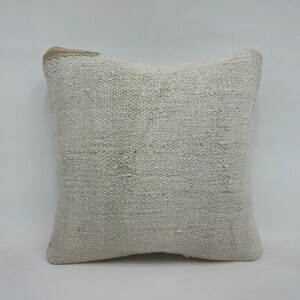 Vintage Pillow, Vintage Kilim Throw Pillow, 16x16 Home Decor Pillow, Gift Pillow, White Pillow, Hemp Pillow, Bohemian Cushion Cushion Case,