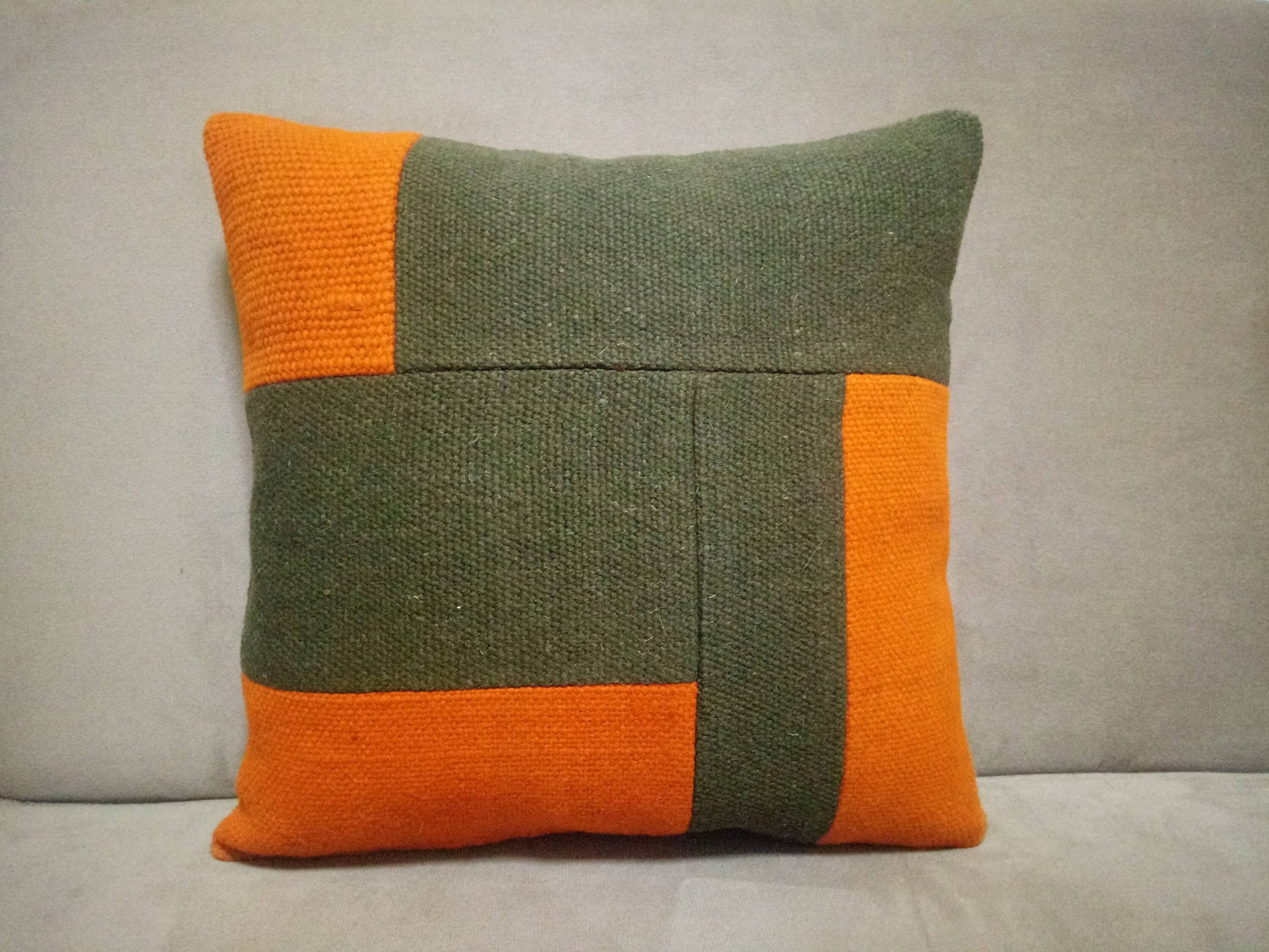 Patchwork Kilim Pillow 16 x16 inches perfect Multicolor kilim Etsy