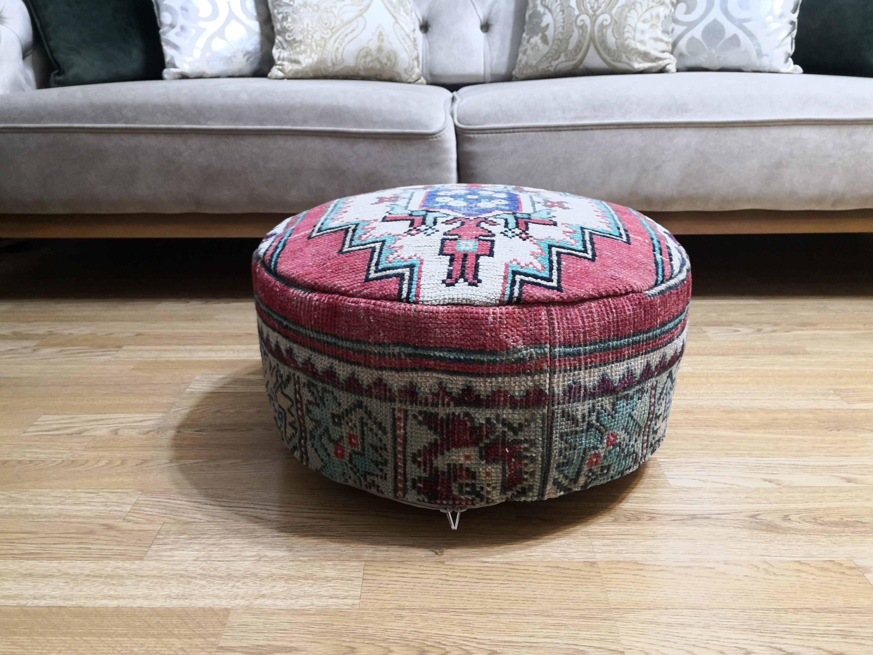 Ottoman Floor Pillow 20x8 inches Vintage Carpet pouf Ottoman Etsy