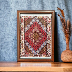 Wall Art, Rug Frame, Art Rug Frame, Wall Decoration, Wall Hanging, Wall Ornament, Kilim Wall Hanging, Framed wall art, boho wall decor