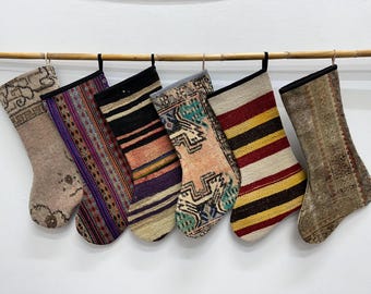 Family Stockings, Christmas Decor, 8x20 inches Christmas Stockings, Rustic Christmas Decor, Hanging Stockings, Perfect Gift for Christmas,