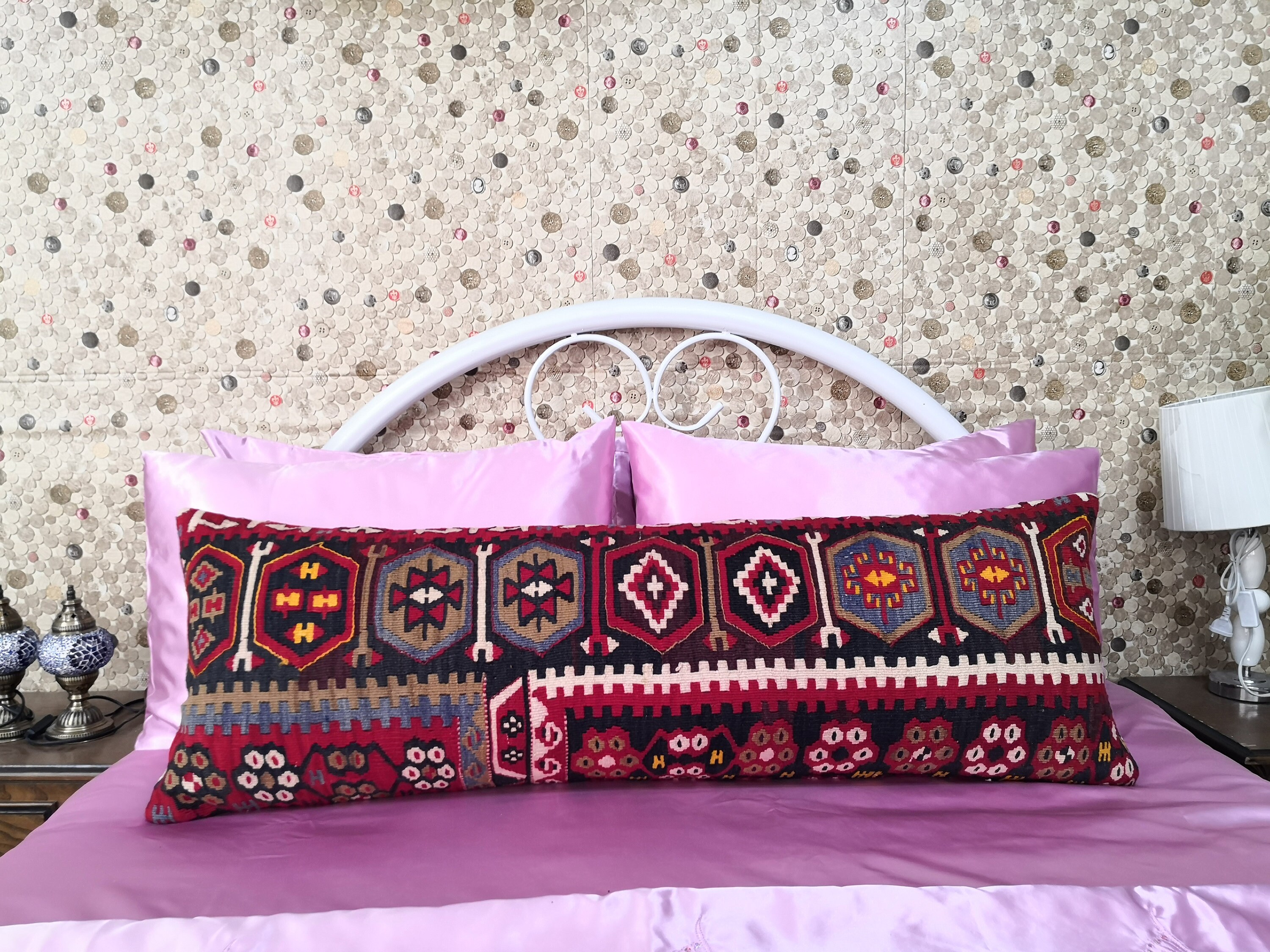 Bedding Kilim Pillow 16x48 Vintage Long Pillows Handmade Etsy