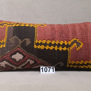 Lumbar Pillow Cover 8x16 inches Anatolian Vintage kilim pillow handmade kilim pillow Decorative pillow cover Home Decoration pillow cushion