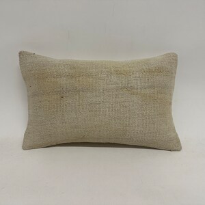 Vintage Kilim Throw Pillow, Pillow for Couch, 12x20 Throw Kilim Pillow, Kilim Pillow Cover, White Pillow, Bedding Pillow, Hemp Pillow,