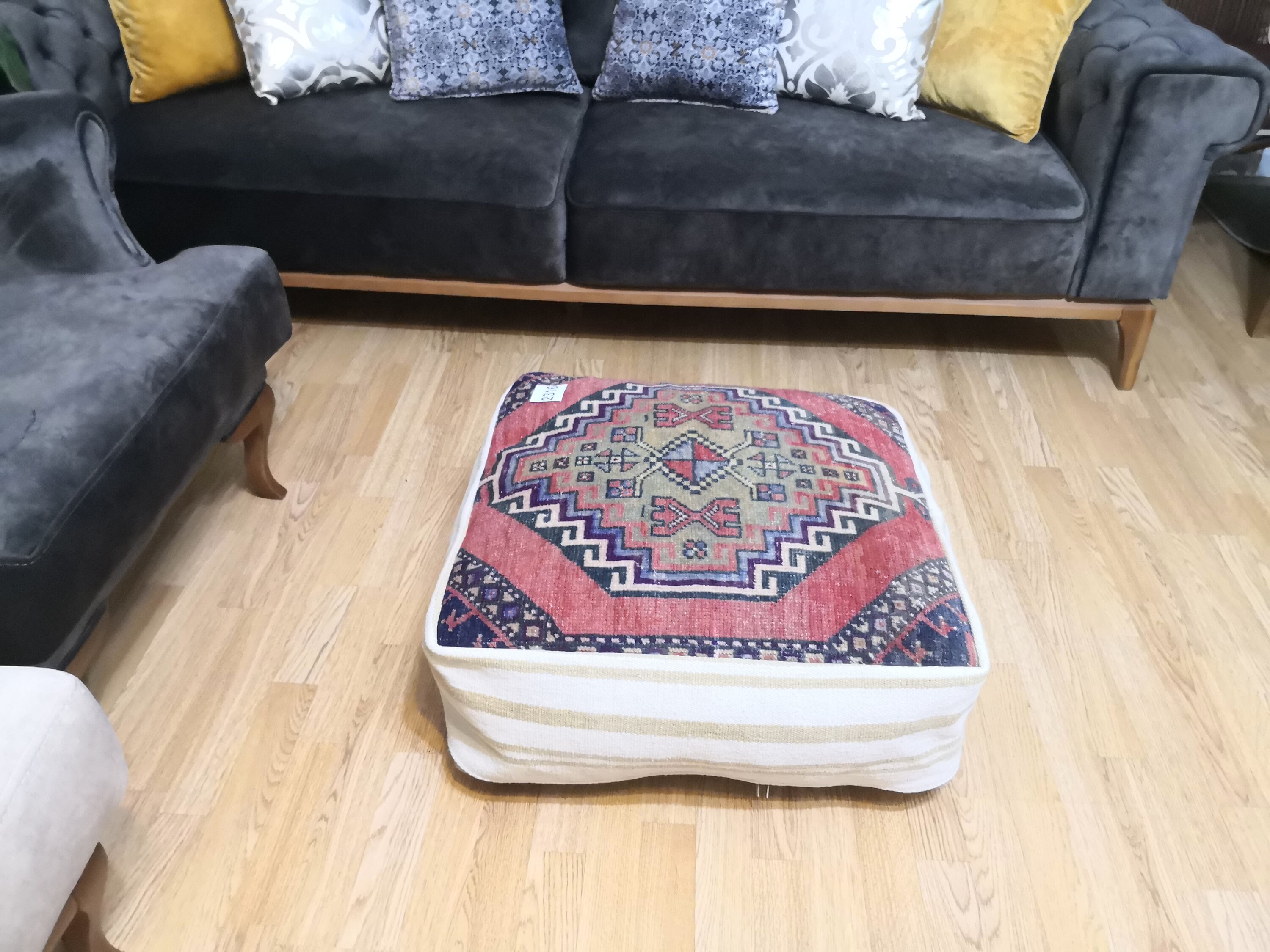 Piso cuadrado Pouf 24x8 pulgadas suelo decorativo turco pouf | Etsy