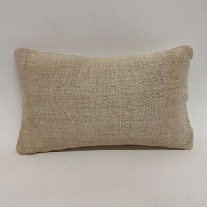 Kilim Pillow Cover, Turkish Pillow, 12x20 Turkish Kilim Pillow, Vintage Pillow, White Cushion Case, Rectangular Pillow, Hemp Pillow,