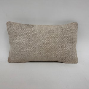 Kilim Pillow Cover, Kilim Pillow, 12x20 Ethnical Kilim Pillow, Vintage Kilim Pillow, White Pillow Cover, Bohemian Lumbar Pillow, Hemp Pillow