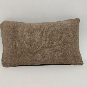 Travesseiro Boho, Travesseiro Kilim Étnico, Travesseiros Antigos 12x20, Travesseiro de Designer de Interiores, Almofada Marrom, Travesseiro Lombar, Travesseiro Monocromático Simples,
