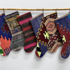 Kilim Stockings, Christmas Kilim Stockings, Family Stockings, 8x20 inches, Christmas Decor, Family Christmas Stockings, Holiday Stocking,