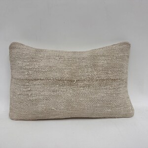 Vintage Kilim Throw Pillow, Vintage Kilim Pillow, 12x20 Pillow for Sofa, Boho Pillow, White Pillow, Rectangular Pillow, Hemp Pillow,