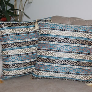 Striped Design Pillow Set of 2 Sofa pillow living room pillow ottoman design kilim patterned design bedroom pillow Decorative Cotton Pillows