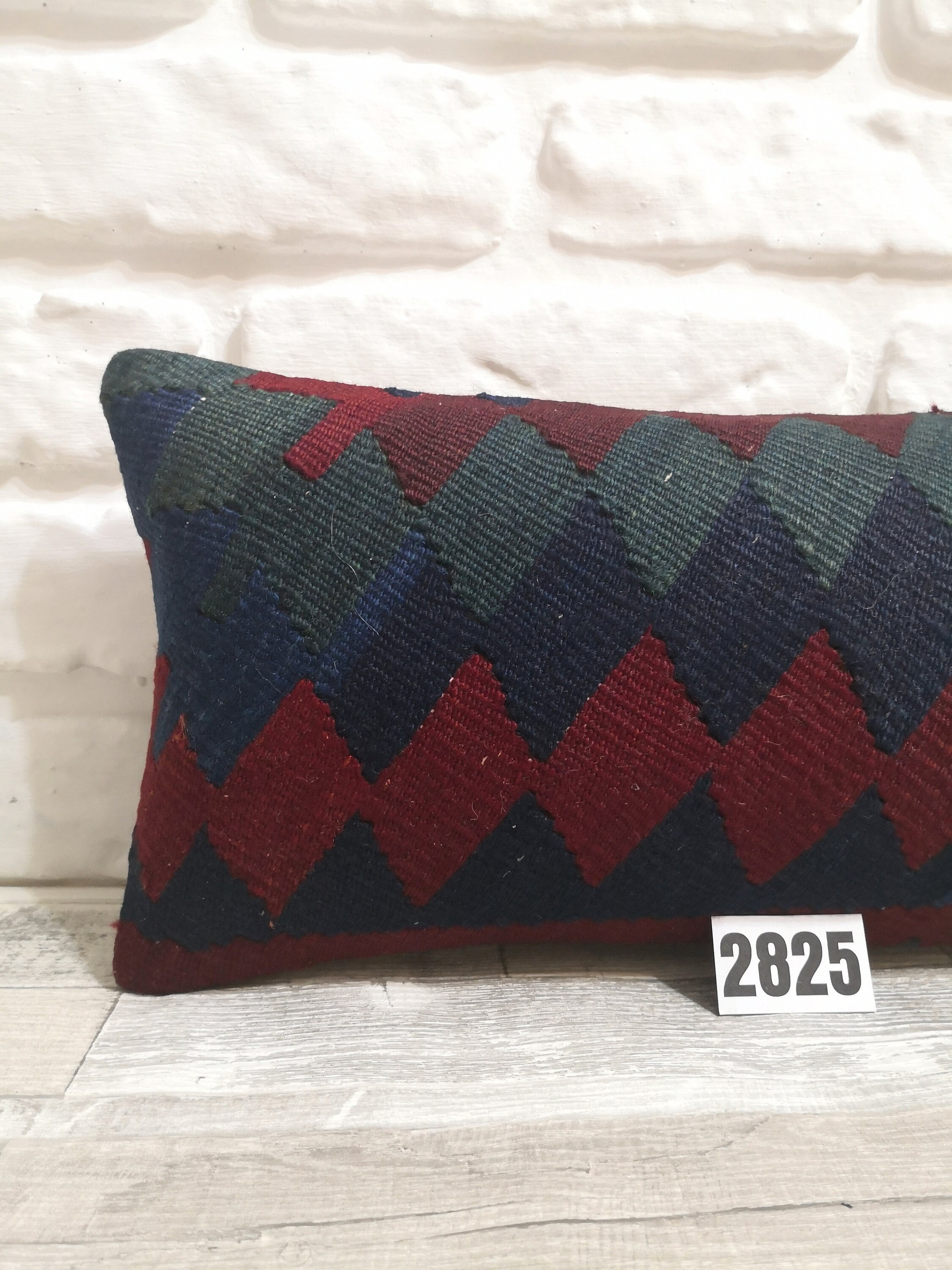 Red Color Pillow Cover 8x16 Inches Turkish Vintage Kilim Etsy