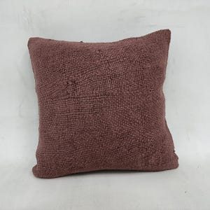 Turkish Kilim Pillow, Throw Kilim Pillow, 16x16 Kilim Cushion Sham, Gift Pillow, Purple Cushion, Sustainable Hemp  Pillow,