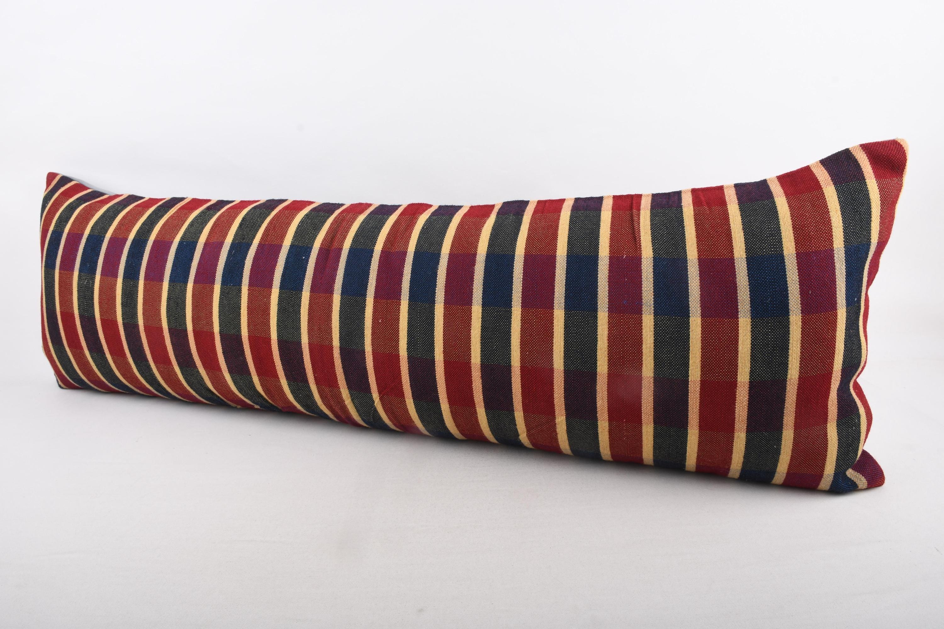 ヴィンテージ枕、ハンドメイドキリムクッション、16x48トルコキリム枕