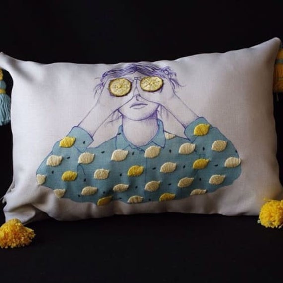 Coussin Brodé 30x50 cm | Décoration Chambre