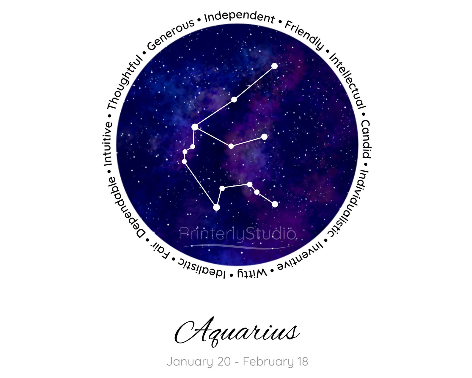 Aquarius Constellation, Printable Poster, Digital Prints, Home Decor ...