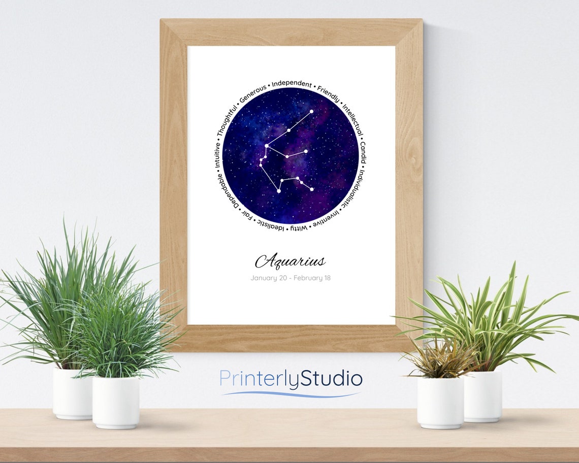 Aquarius Constellation, Printable Poster, Digital Prints, Home Decor ...
