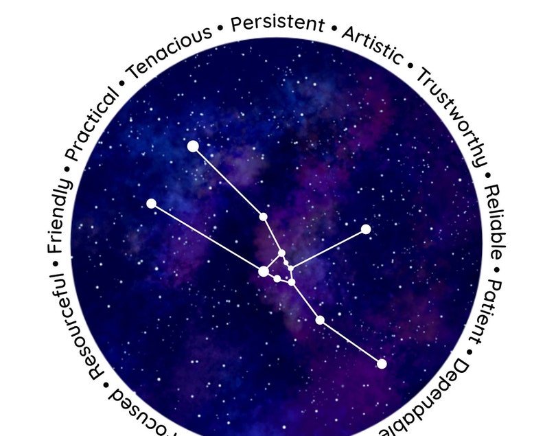 Taurus Zodiac Print Digital Download Taurus Constellation | Etsy