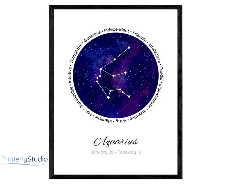 Aquarius Constellation, Printable Poster, Digital Prints, Home Decor ...
