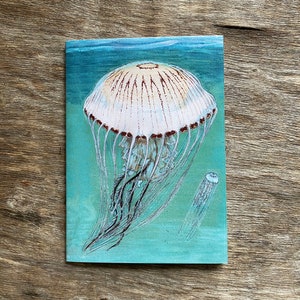 Compass Jellyfish Pocket Notebook | Gift for Nature Lover | Mini Journal | A6 Notebook