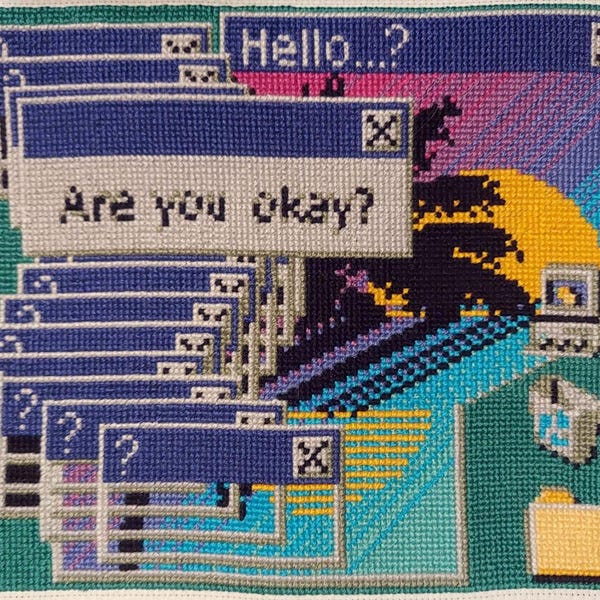 CROSS STITCH PATTERN - Windows 95 Glitch