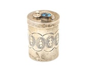 Vintage Handmade Sterling Silver Trinket Snuff Box by Navajo Artist James Toadlena