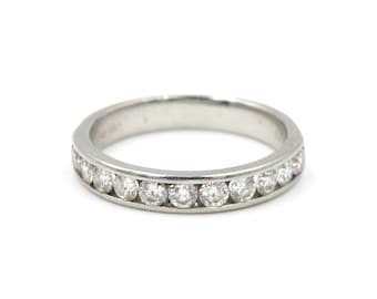 Vintage Platinum & Diamond Channel Set Band Size 5.75