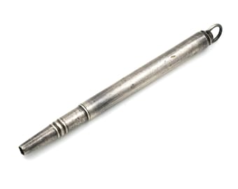 1901年 イギリス アンティーク 純銀製 スターリングシルバー ボタンフック アンティーク スターリングシルバー 折りたたみボタンフック 3インチ