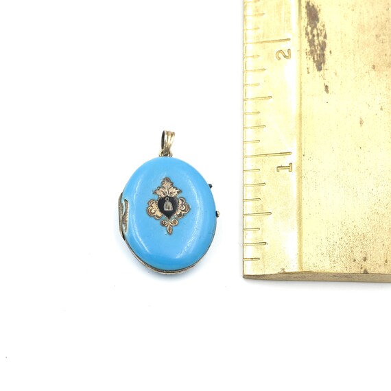 As Is - Antique 14K Gold Enameled Locket // Victo… - image 9