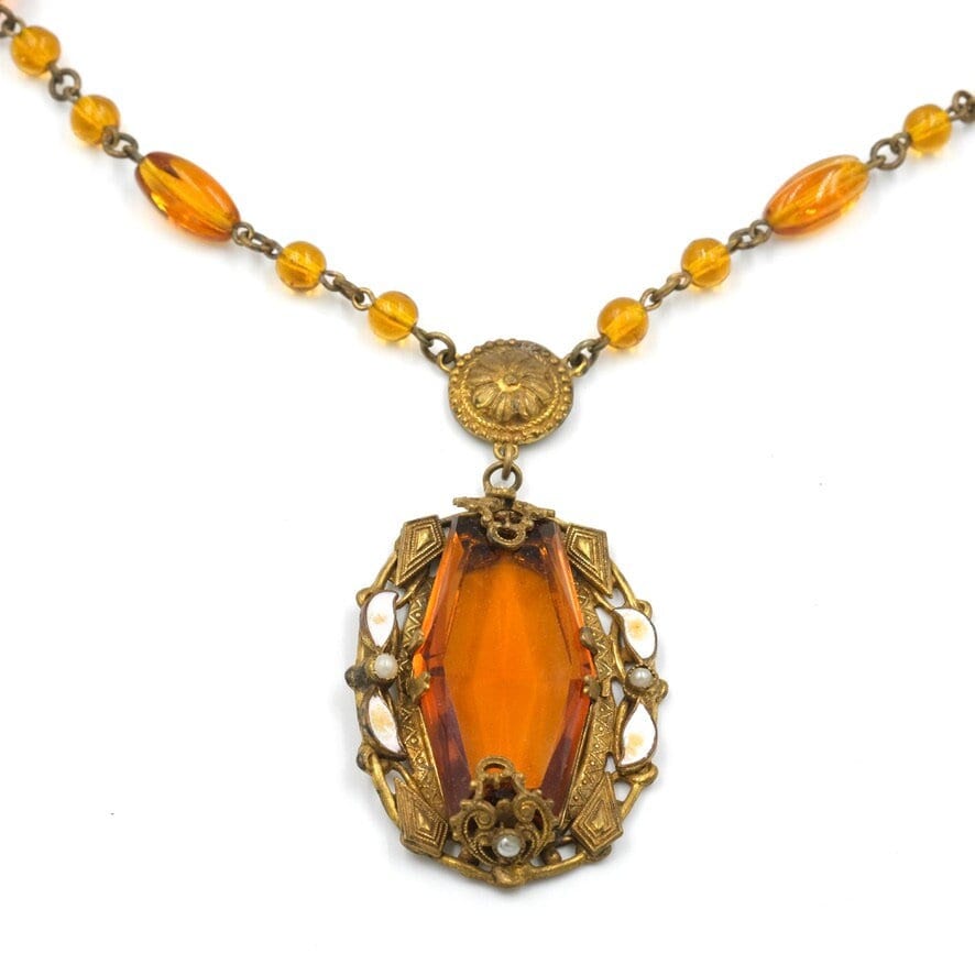 ネックレス・ペンダント PATOU GLASS AND BRASS BEAD NECKLACE Patou Glass And Brass Bead Necklace In White - 35% Off