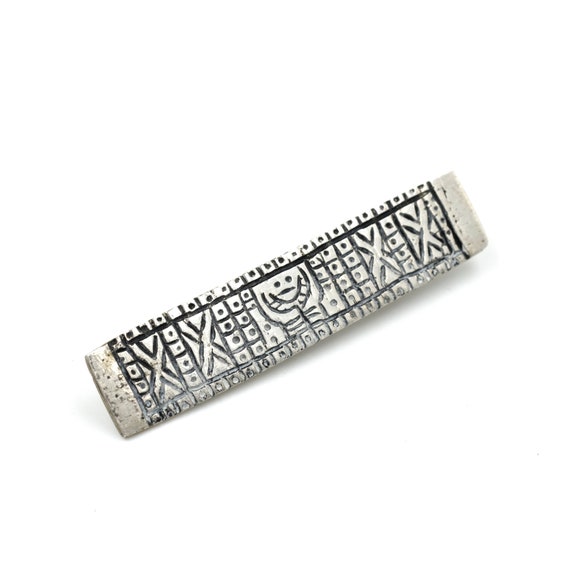 Vintage Peruvian Silver Tone Brooch // Peruvian B… - image 1