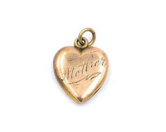 Antique Petite 10K Gold "Mother" & "Father" Locket .76"