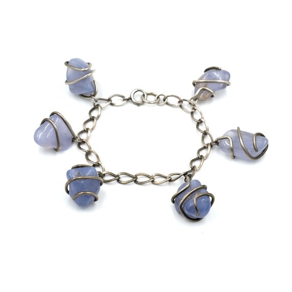 Vintage Wire Cage Stone Dangle Bracelet // Vintag… - image 1