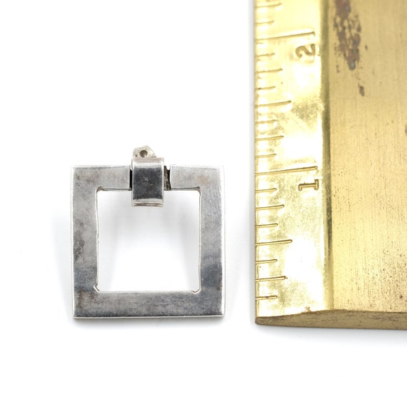 Vintage Modernist Sterling Square Geometric Earri… - image 5